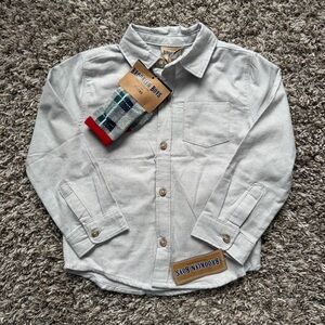 Brooklyn Boys Light Gray Kids Button Down Shirt Size 4T w Socks